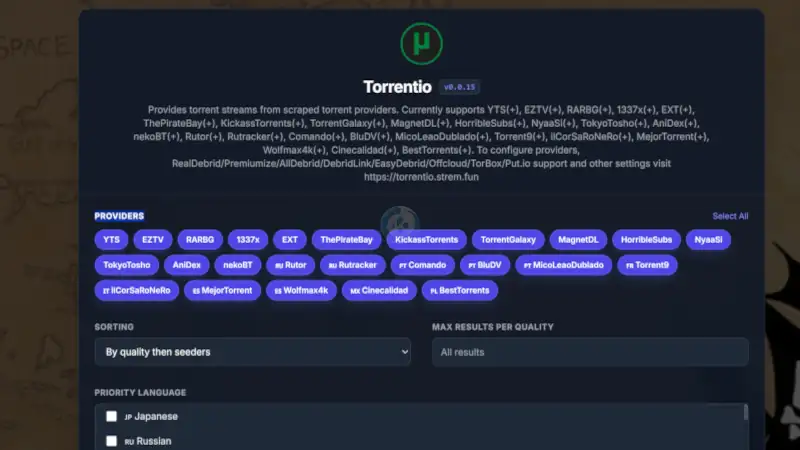 Torrentio en Stremio