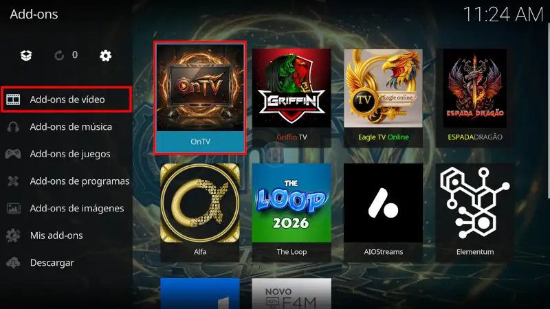 addon OnTV en Kodi