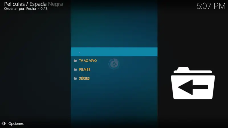 addon Espada Negra en Kodi