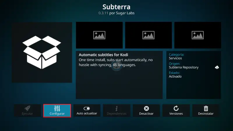 Subterra en Kodi