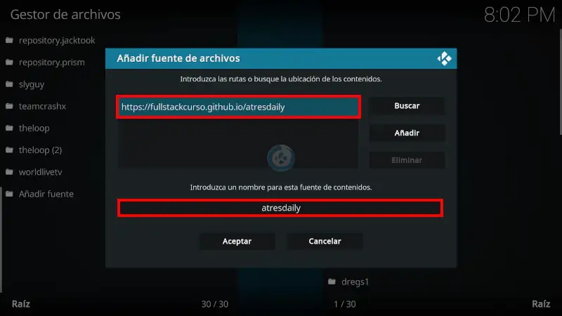 addon AtresDaily en Kodi