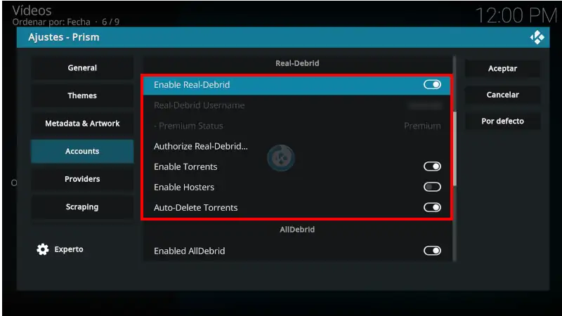 addon Prism en Kodi
