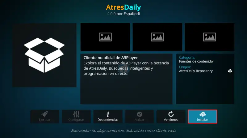addon AtresDaily en Kodi