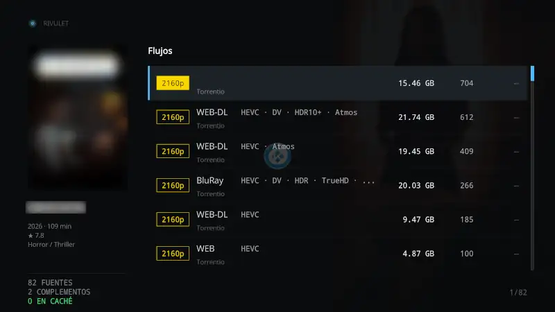 addon Rivulet en Kodi