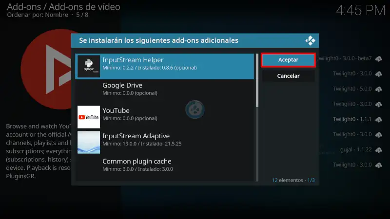 addon NewPipe en Kodi