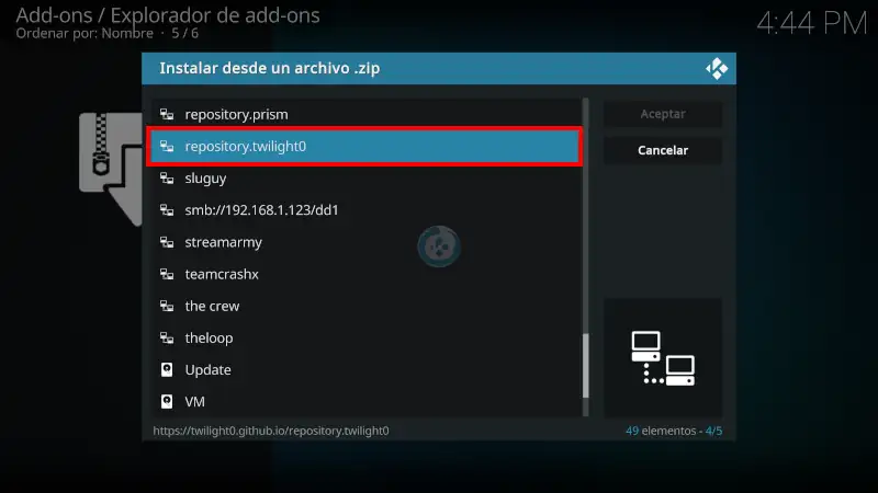 addon NewPipe en Kodi