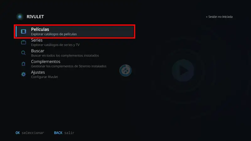 addon Rivulet en Kodi