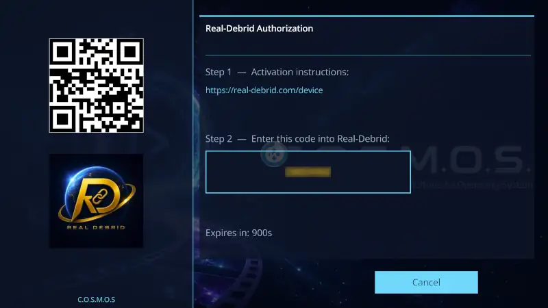 addon COSMOS en Kodi