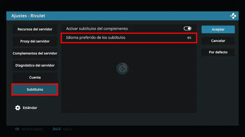 addon Rivulet en Kodi