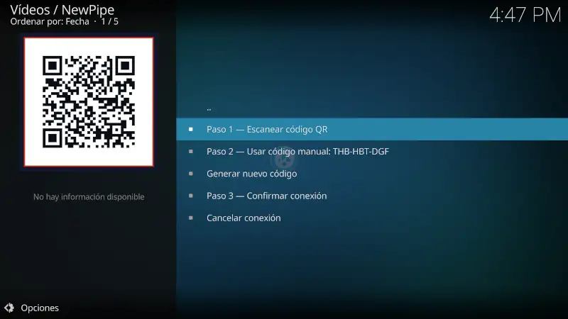 addon NewPipe en Kodi