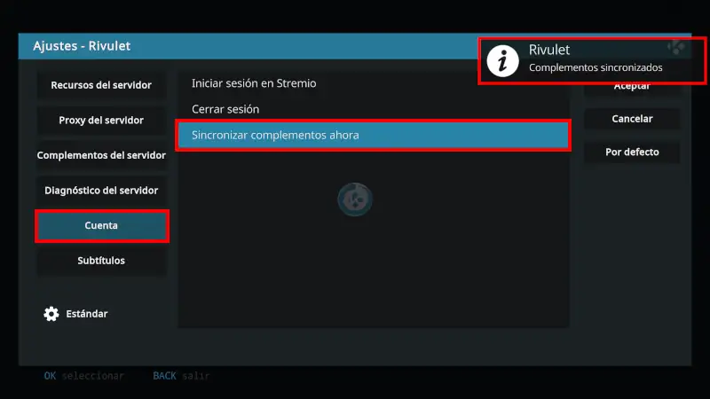 addon Rivulet en Kodi