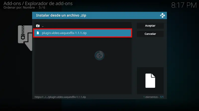 addon Vaquexflix en Kodi