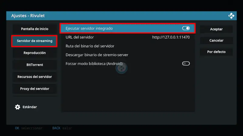 addon Rivulet en Kodi