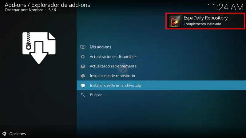 addon EspaDaily en Kodi
